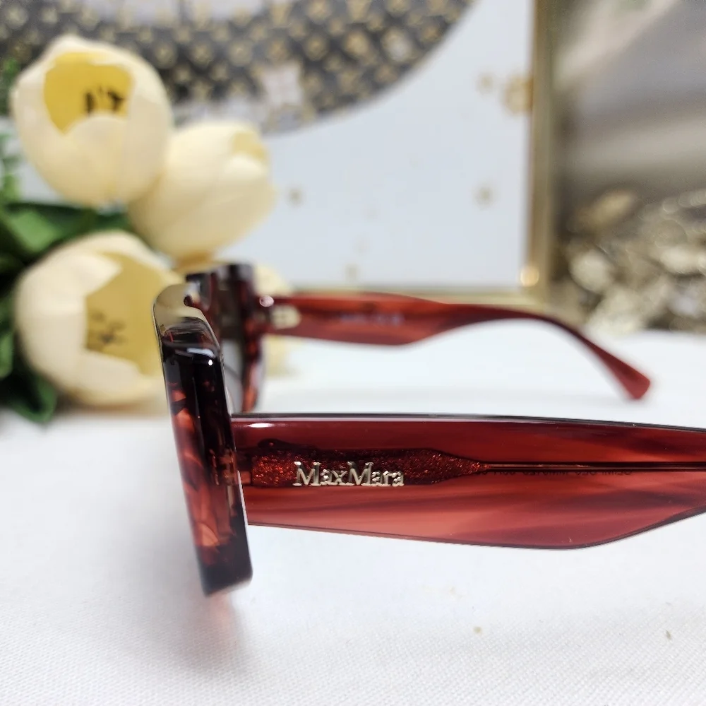 NWT Max Mara MM0125 GLIMPSE6 Sunglasses W/ Carry Case And Dust Cloth